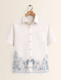 Bottom Flower Printed Men's Shirt - XPST