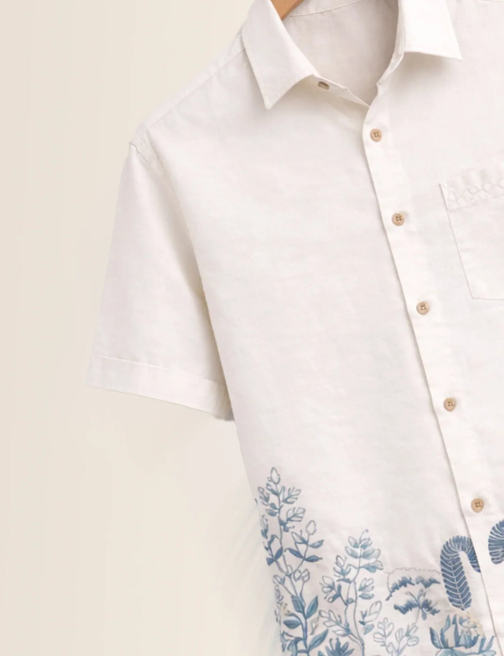 Bottom Flower Printed Men's Shirt - XPST