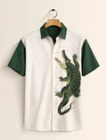 Green Crocodile Printed Men's Shirt - XPST